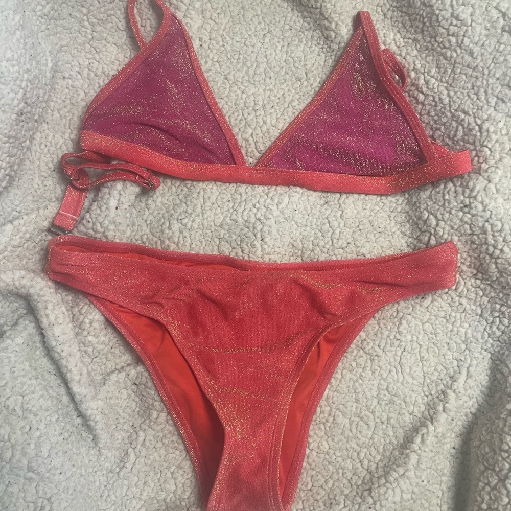 Red Glitter Bikini Set